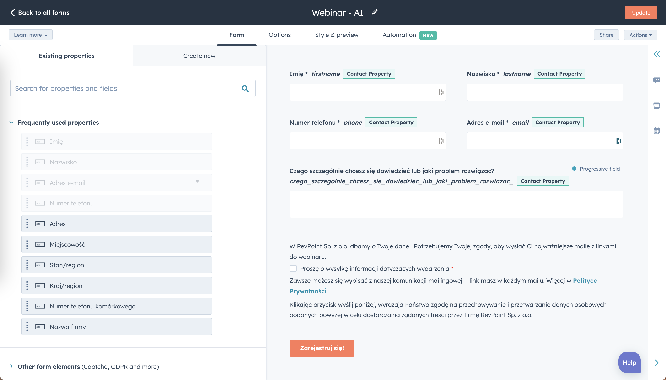 narzędzie marketingowe w którym bardzo łatwo stworzysz formularze kontaktowe na stronę www