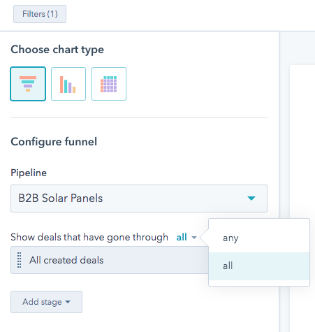 Select all stages hubspot