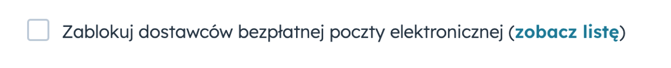 blokowanie adresów z darmowych skrzynek pocztowych w formularzu na stronie