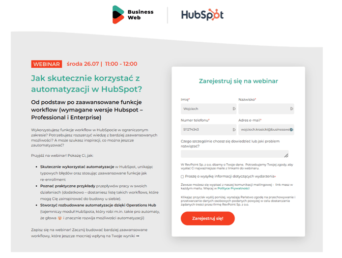 formularz zapisu na webinar