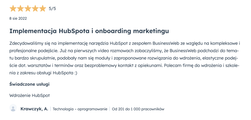 crm IT wdrożenie i opinia