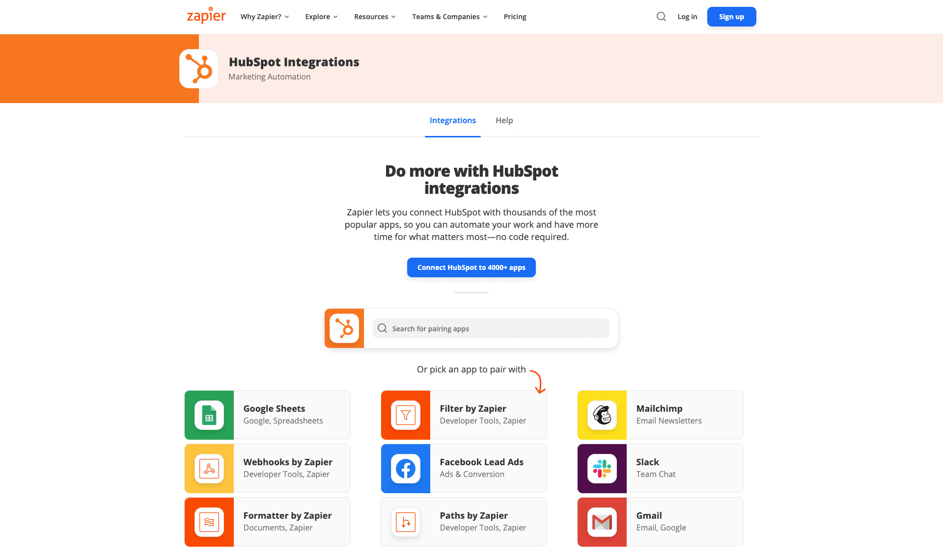 zapier integracja z hubspot